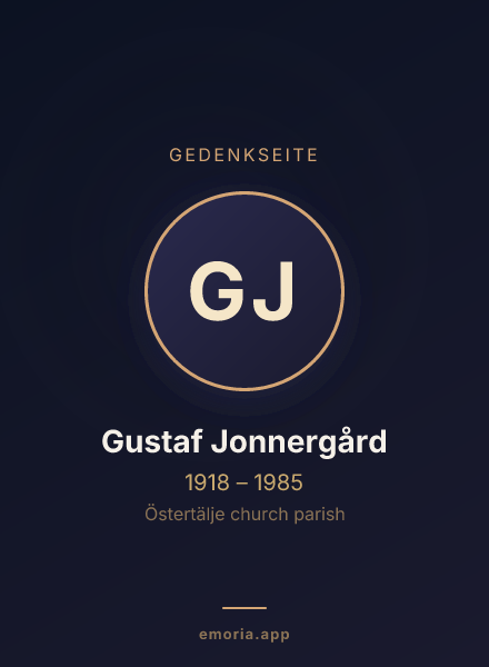 Gedenkportrait von Gustaf Jonnergård