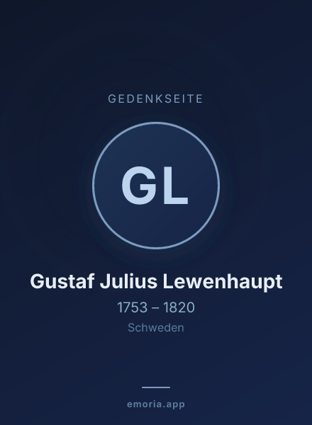 Gedenkportrait von Gustaf Julius Lewenhaupt
