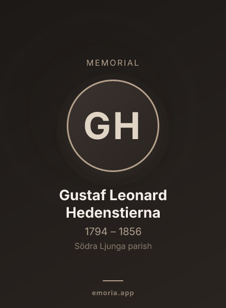 Memorial portrait of Gustaf Leonard Hedenstierna