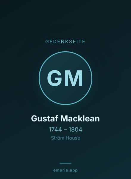 Gedenkportrait von Gustaf Macklean