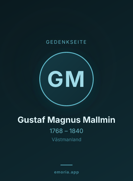 Gedenkportrait von Gustaf Magnus Mallmin