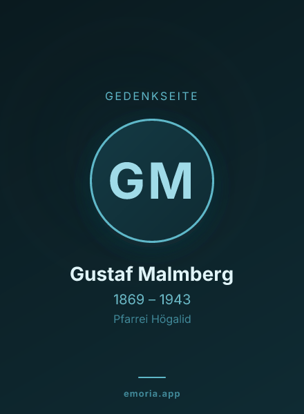 Gedenkportrait von Gustaf Malmberg