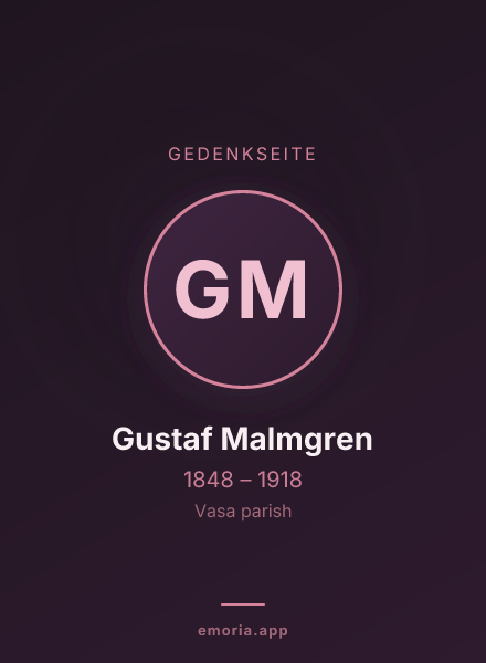 Gedenkportrait von Gustaf Malmgren