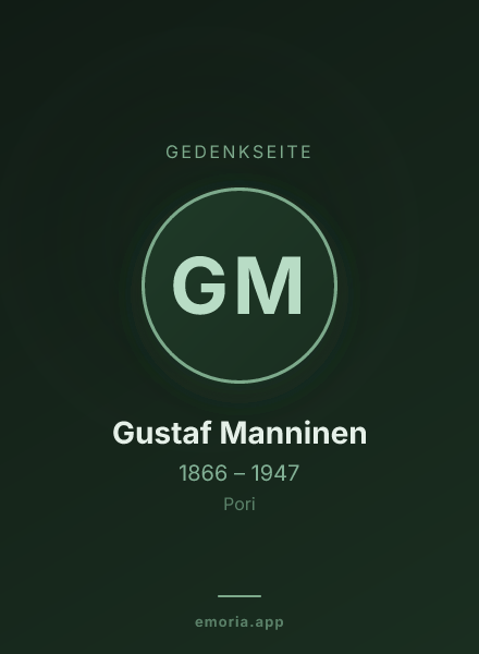 Gedenkportrait von Gustaf Manninen