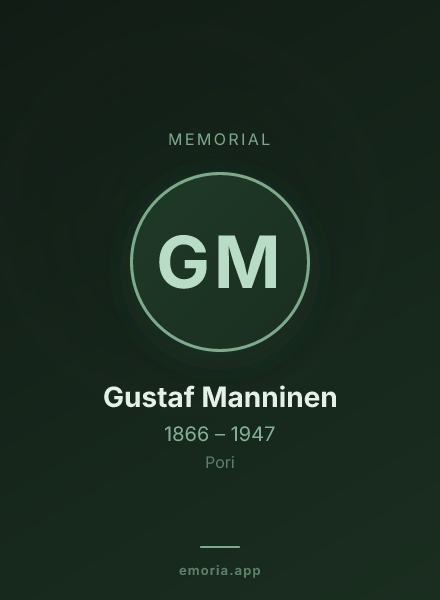 Memorial portrait of Gustaf Manninen