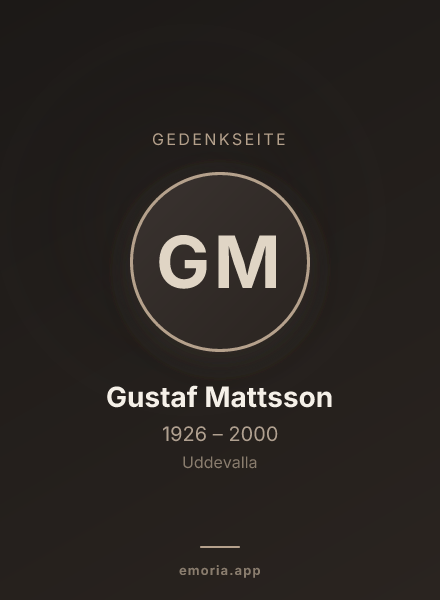Gedenkportrait von Gustaf Mattsson