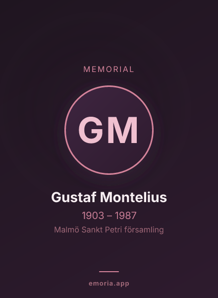Memorial portrait of Gustaf Montelius