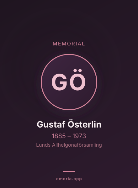 Memorial portrait of Gustaf Österlin