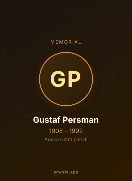 Memorial portrait of Gustaf Persman