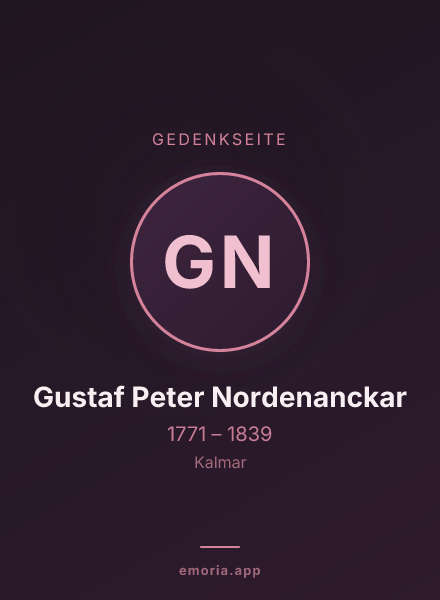 Gedenkportrait von Gustaf Peter Nordenanckar