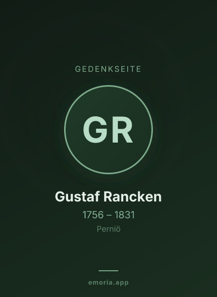 Gedenkportrait von Gustaf Rancken