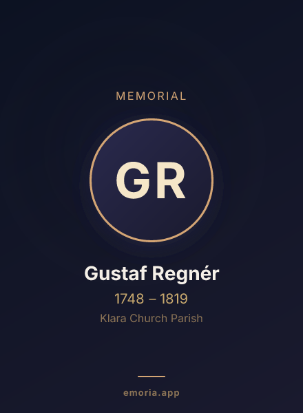 Memorial portrait of Gustaf Regnér