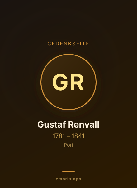 Gedenkportrait von Gustaf Renvall