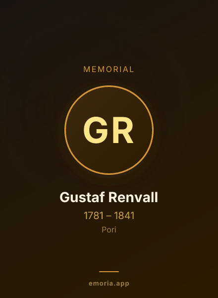 Memorial portrait of Gustaf Renvall