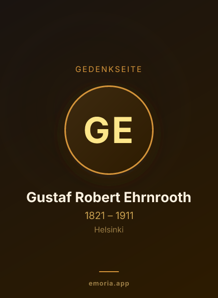 Gedenkportrait von Gustaf Robert Ehrnrooth