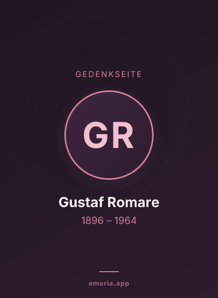 Gedenkportrait von Gustaf Romare