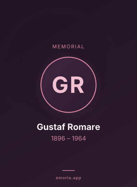 Memorial portrait of Gustaf Romare