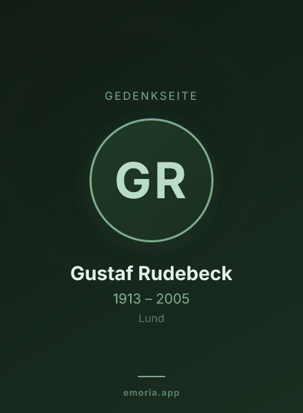 Gedenkportrait von Gustaf Rudebeck