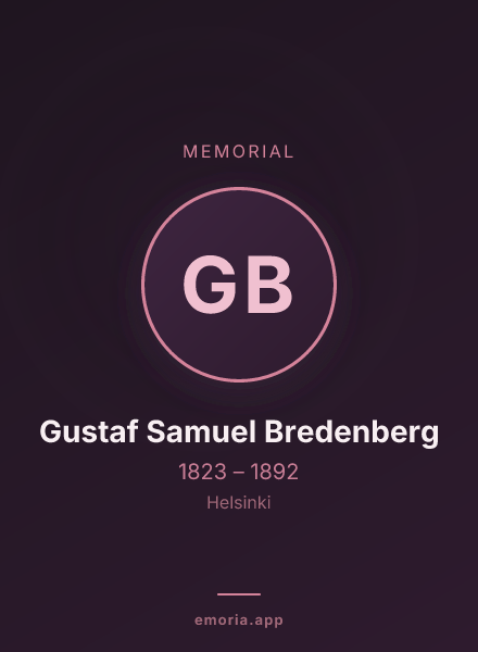 Memorial portrait of Gustaf Samuel Bredenberg
