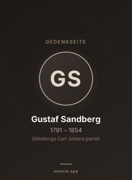 Gedenkportrait von Gustaf Sandberg