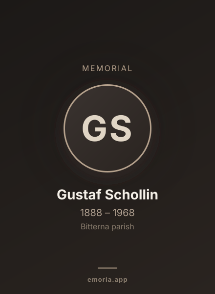 Memorial portrait of Gustaf Schollin