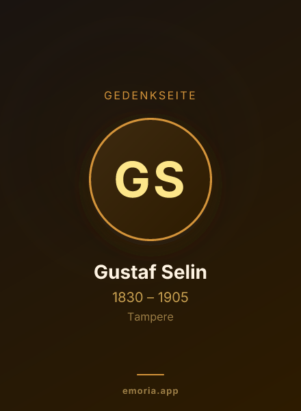 Gedenkportrait von Gustaf Selin