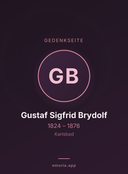 Gedenkportrait von Gustaf Sigfrid Brydolf
