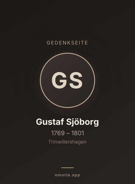 Gedenkportrait von Gustaf Sjöborg