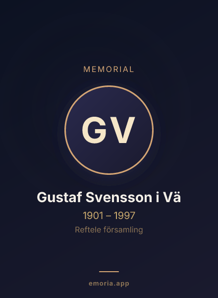 Memorial portrait of Gustaf Svensson i Vä