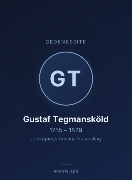 Gedenkportrait von Gustaf Tegmansköld