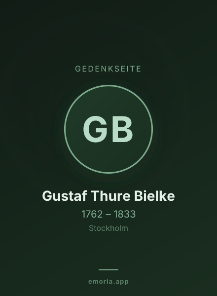 Gedenkportrait von Gustaf Thure Bielke