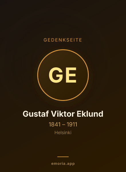 Gedenkportrait von Gustaf Viktor Eklund