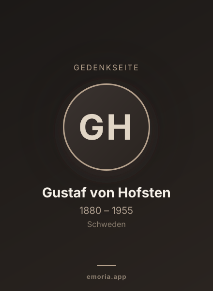 Gedenkportrait von Gustaf von Hofsten