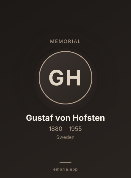 Memorial portrait of Gustaf von Hofsten