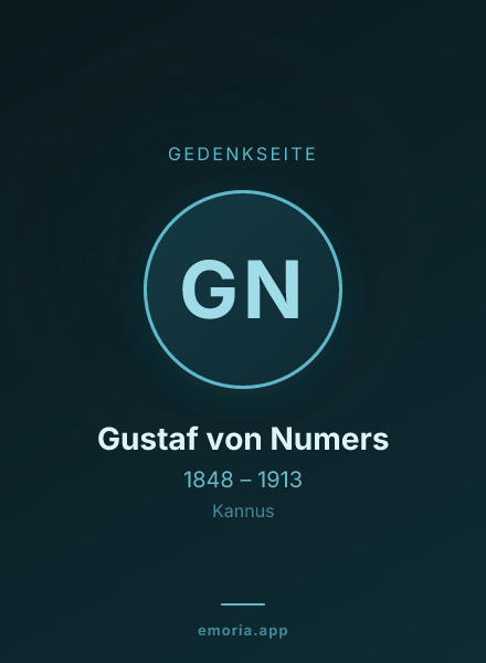 Gedenkportrait von Gustaf von Numers