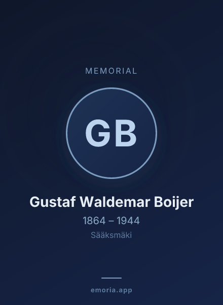 Memorial portrait of Gustaf Waldemar Boijer