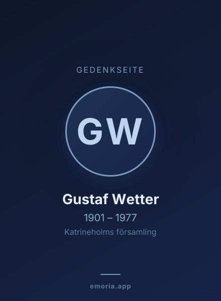 Gedenkportrait von Gustaf Wetter