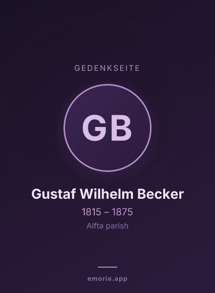 Gedenkportrait von Gustaf Wilhelm Becker
