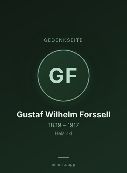Gedenkportrait von Gustaf Wilhelm Forssell
