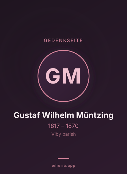 Gedenkportrait von Gustaf Wilhelm Müntzing