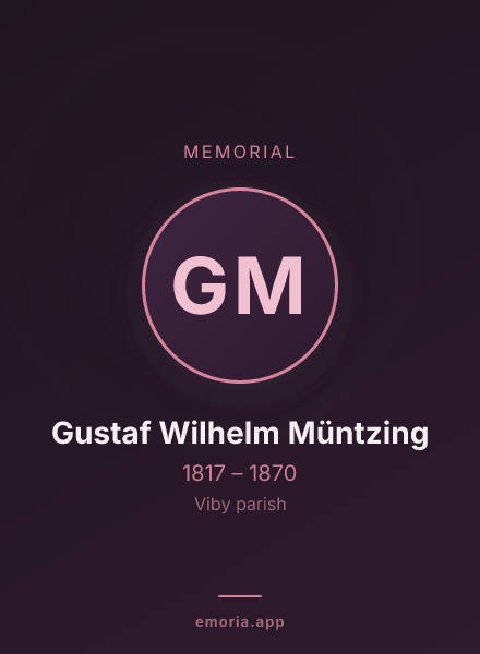 Memorial portrait of Gustaf Wilhelm Müntzing