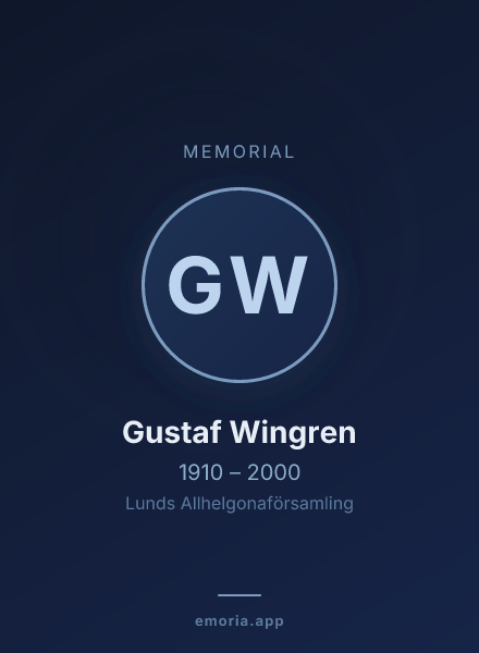 Memorial portrait of Gustaf Wingren