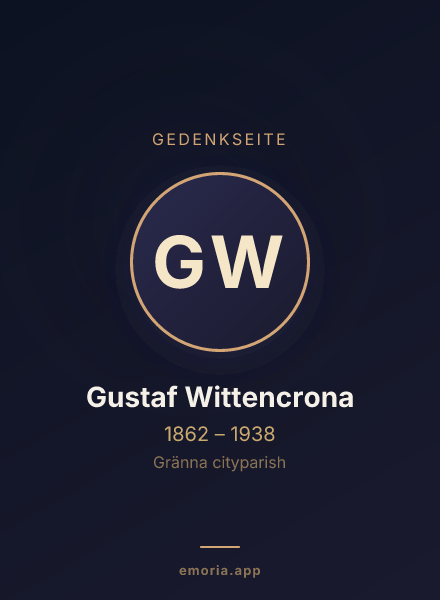 Gedenkportrait von Gustaf Wittencrona