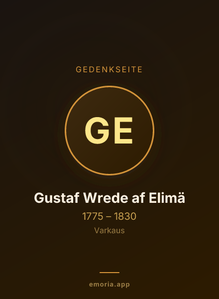 Gedenkportrait von Gustaf Wrede af Elimä
