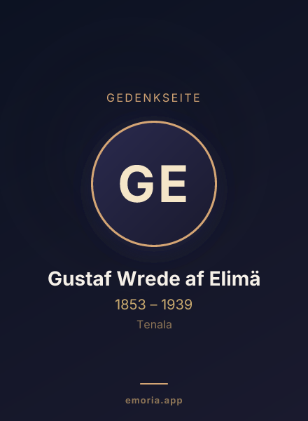 Gedenkportrait von Gustaf Wrede af Elimä