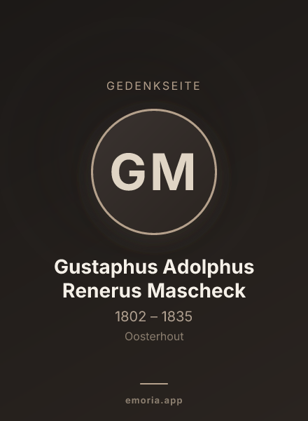 Gedenkportrait von Gustaphus Adolphus Renerus Mascheck
