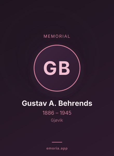 Memorial portrait of Gustav A. Behrends