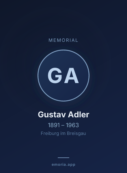 Memorial portrait of Gustav Adler