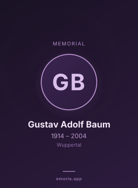 Memorial portrait of Gustav Adolf Baum