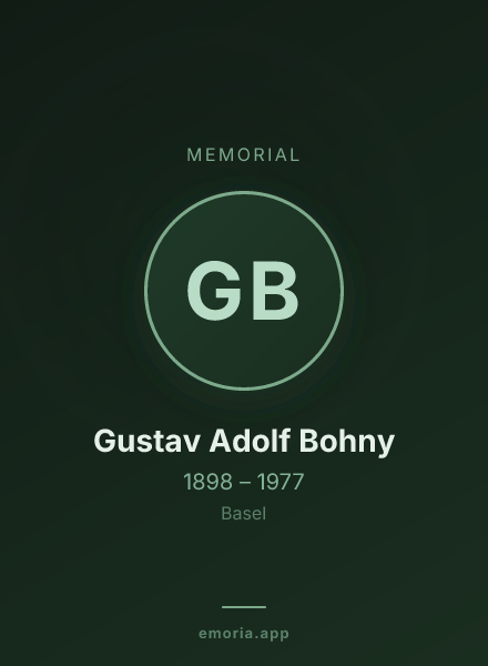 Memorial portrait of Gustav Adolf Bohny